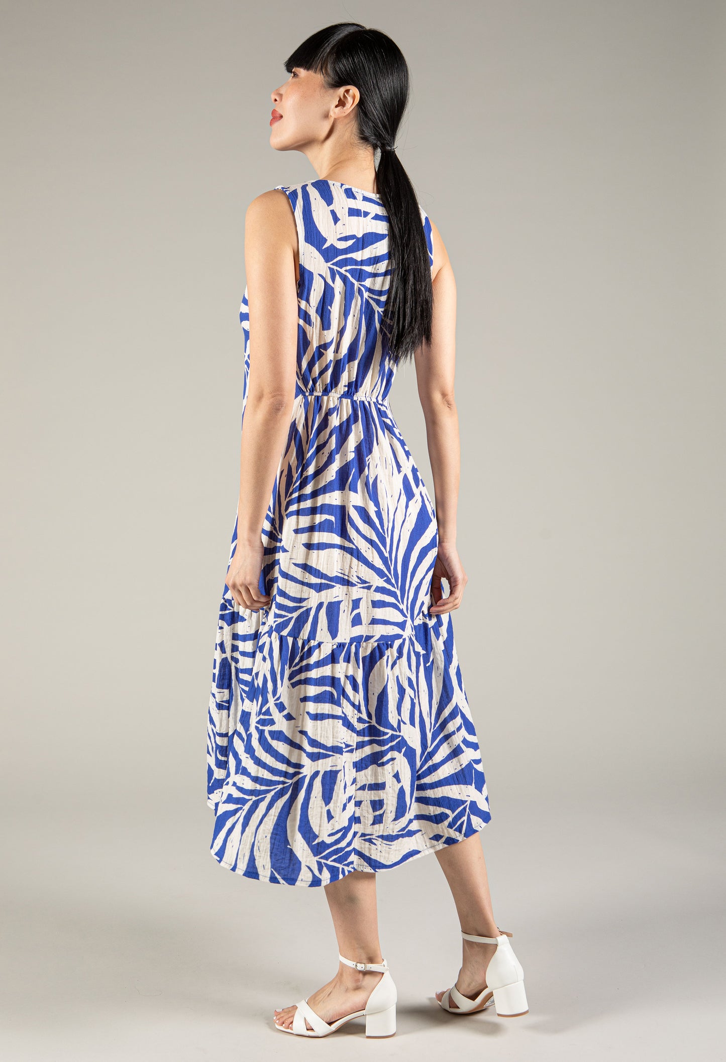 Leaf Print Midi Dress