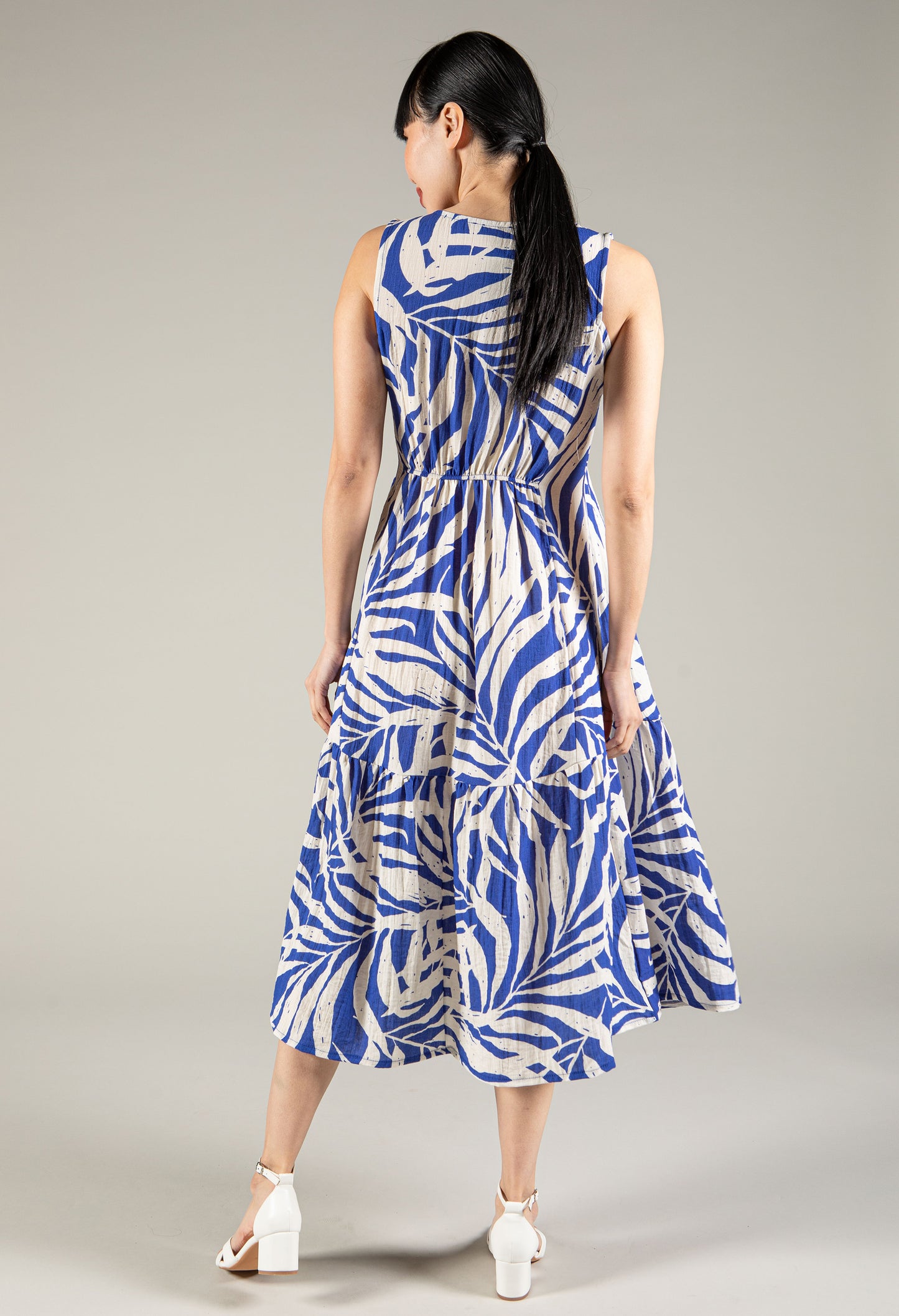 Leaf Print Midi Dress