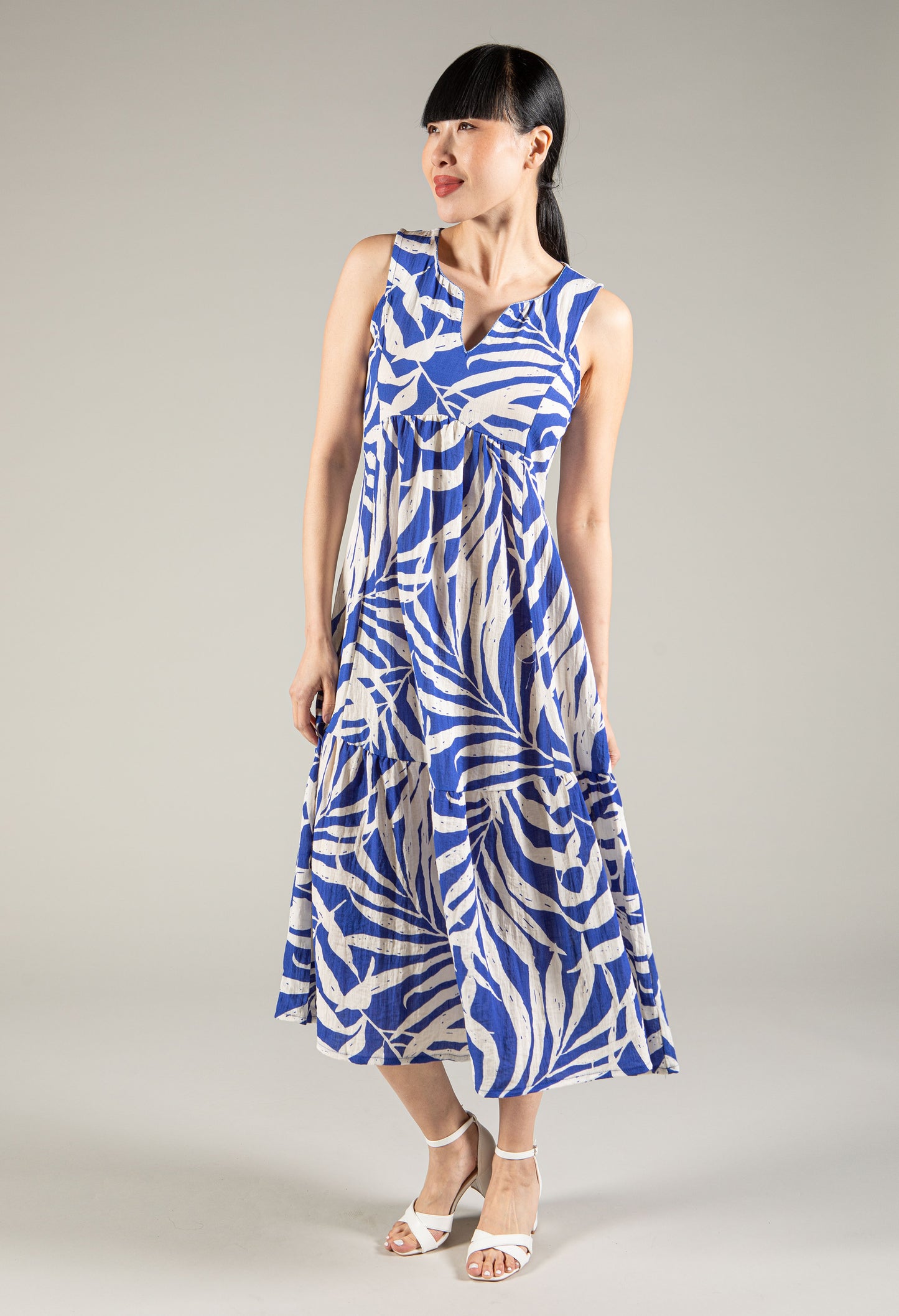 Leaf Print Midi Dress