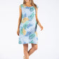 Palm Print Linen Dress