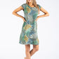 Palm Print Linen Dress