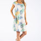 Palm Print Linen Dress