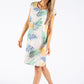 Palm Print Linen Dress