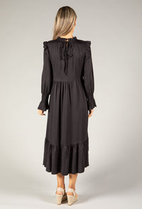 Smocking Detail Long Sleeve Dress