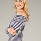 Striped Bardot Top