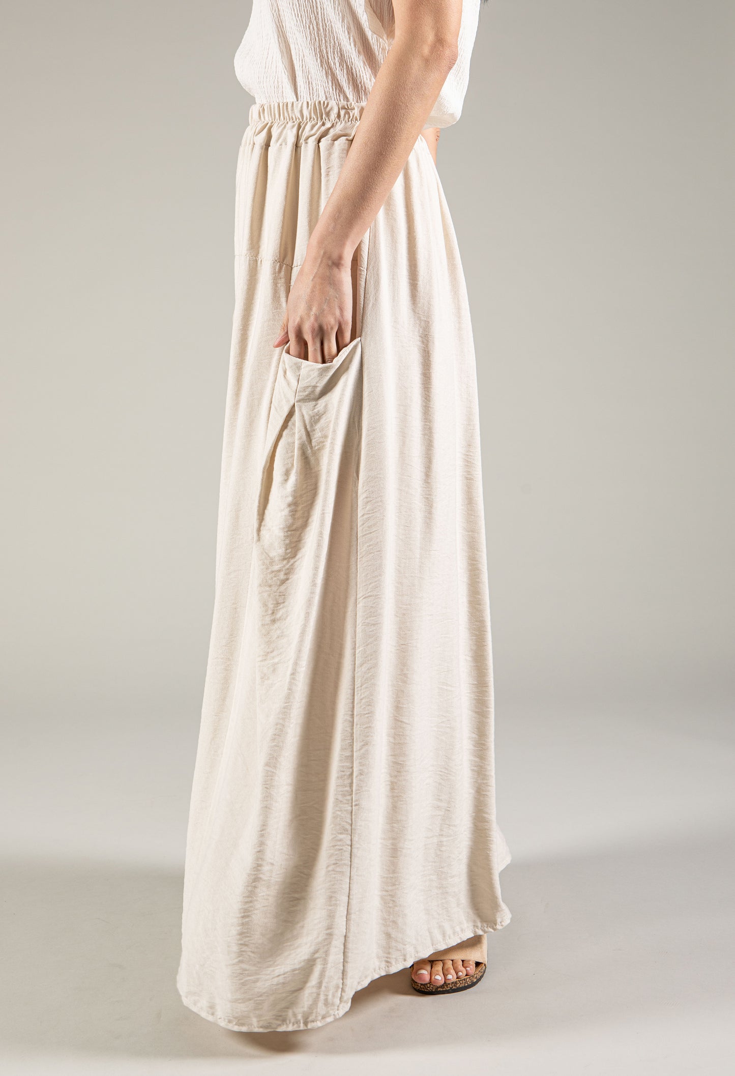 Crinkle Effect Maxi Skirt