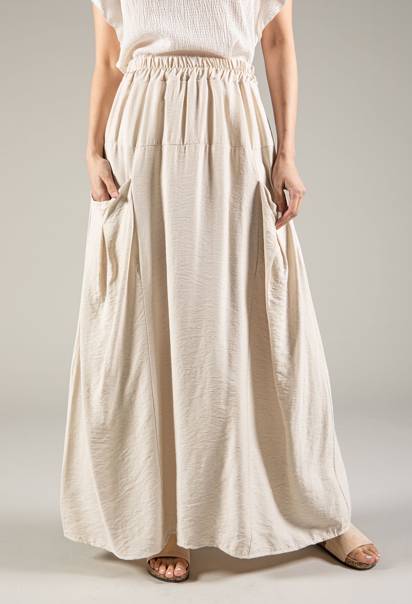 Crinkle Effect Maxi Skirt