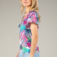 Tropical V Neck Top