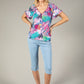 Tropical V Neck Top