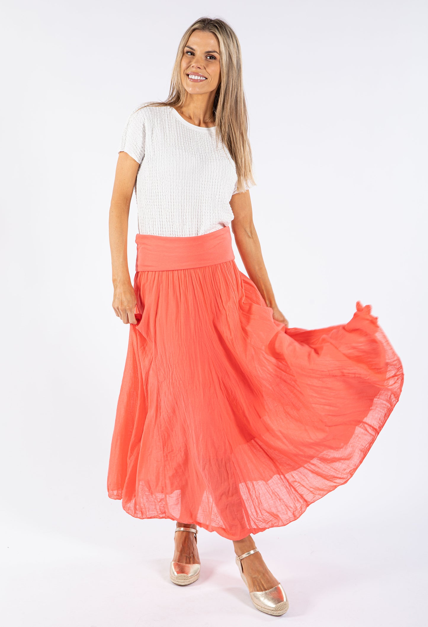 Elasticated Waist Maxi Skirt