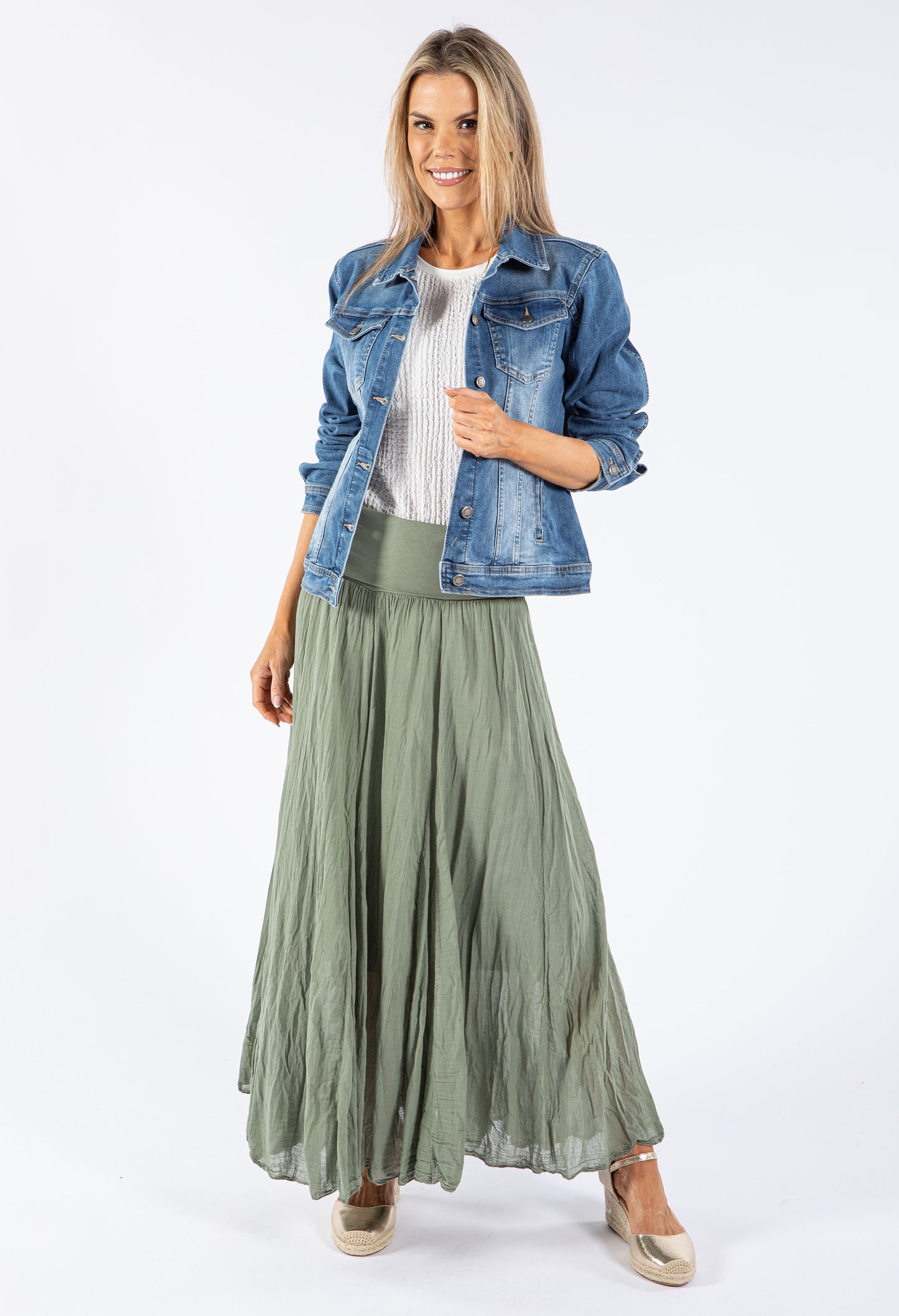 Elasticated Waist Maxi Skirt