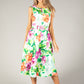 Floral Belted A-Line Midi Dress