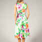 Floral Belted A-Line Midi Dress