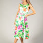 Floral Belted A-Line Midi Dress