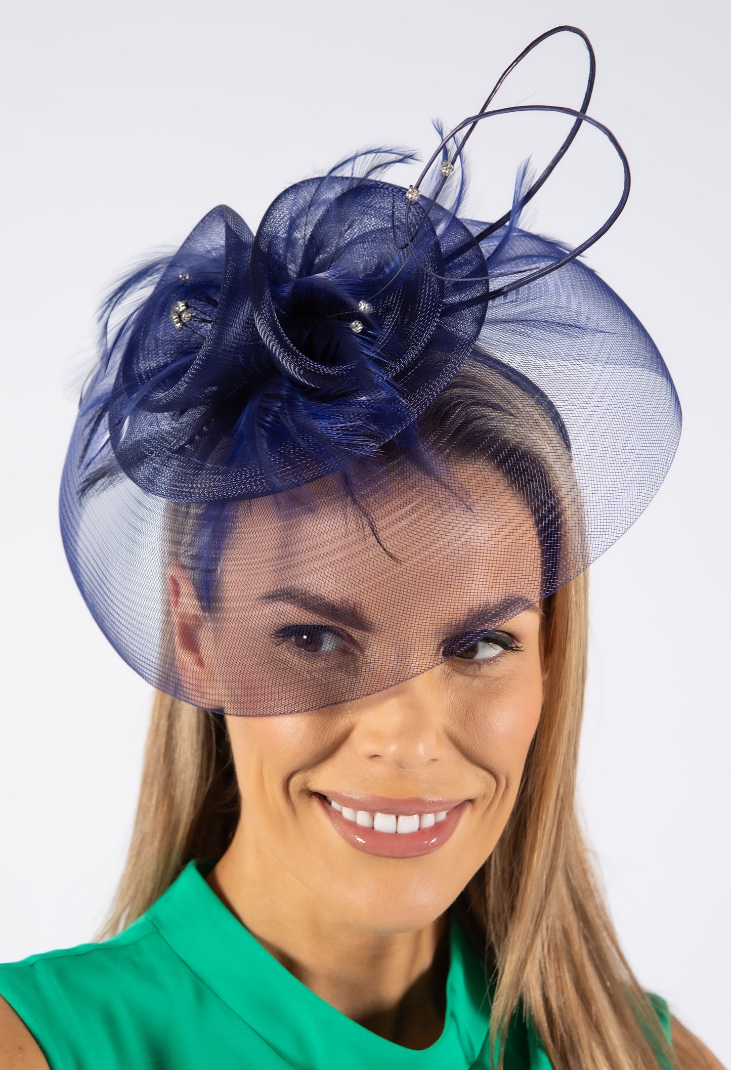 Feather and Diamante Detail Fascinator