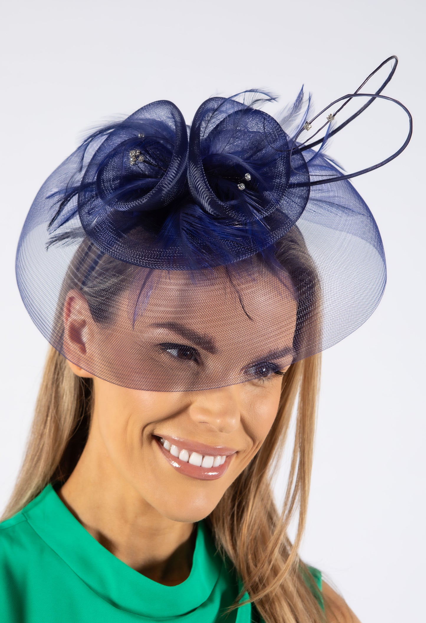 Feather and Diamante Detail Fascinator