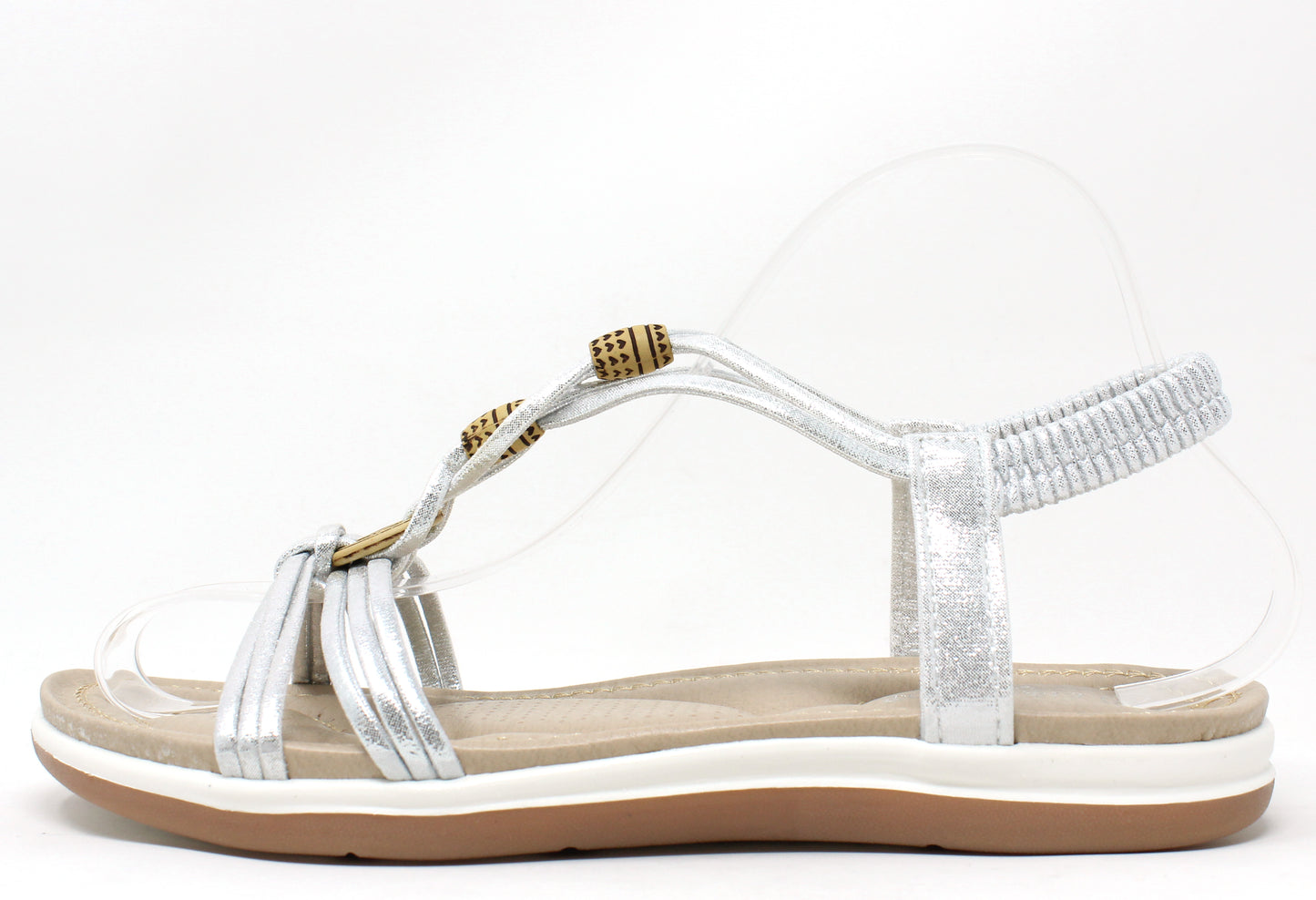 Wooden Look Beaded Sandal