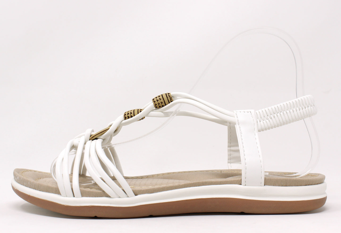 Wooden Look Beaded Sandal