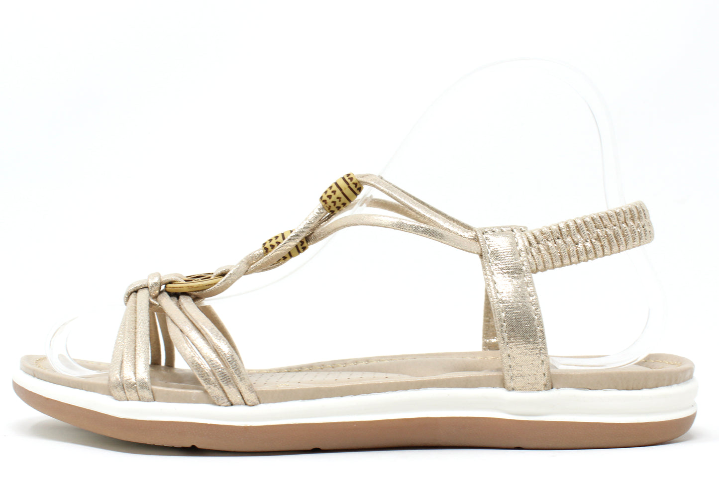 Wooden Look Beaded Sandal