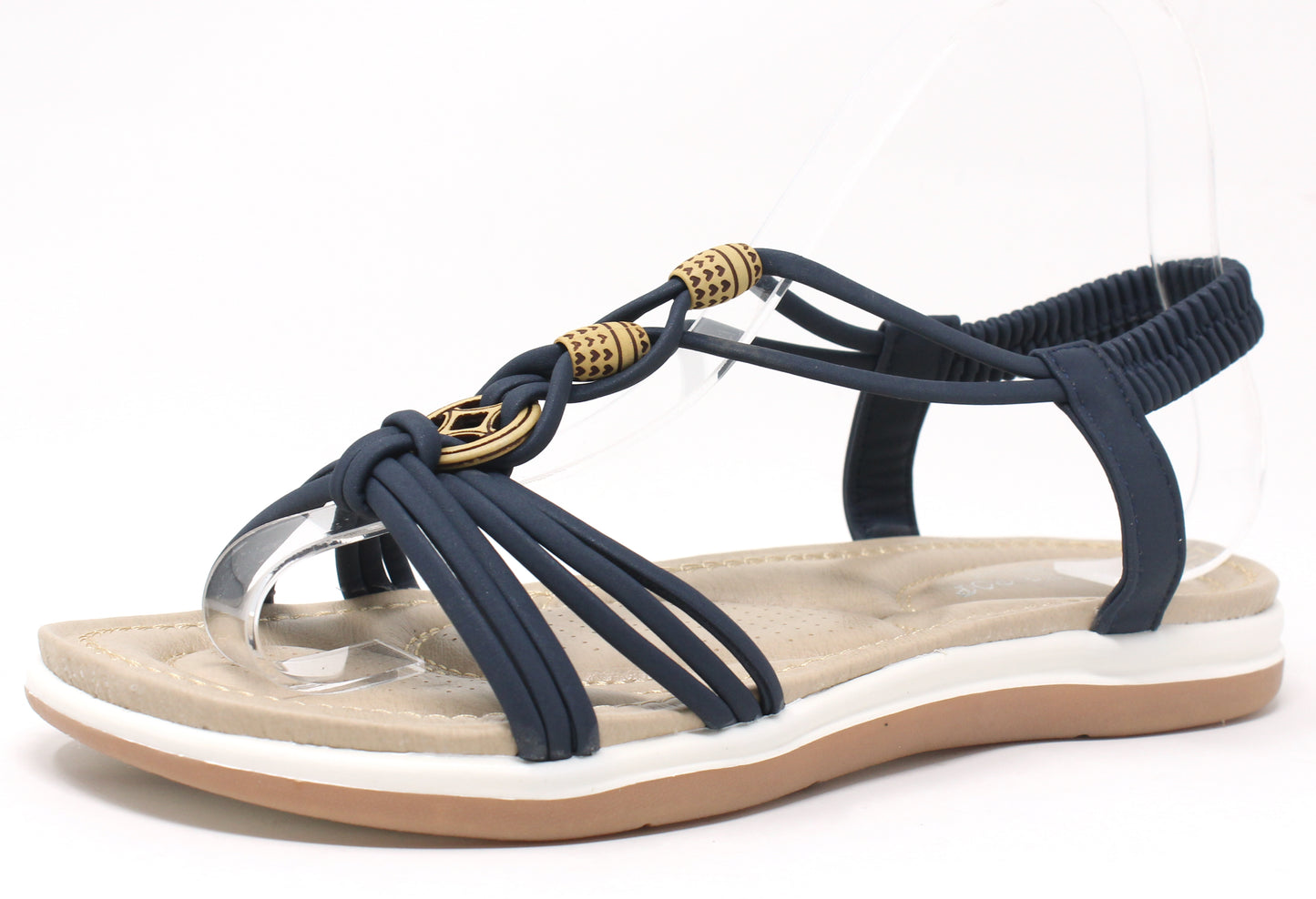 Wooden Look Beaded Sandal