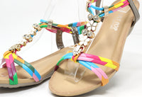 Floral Gem Wedge Sandal