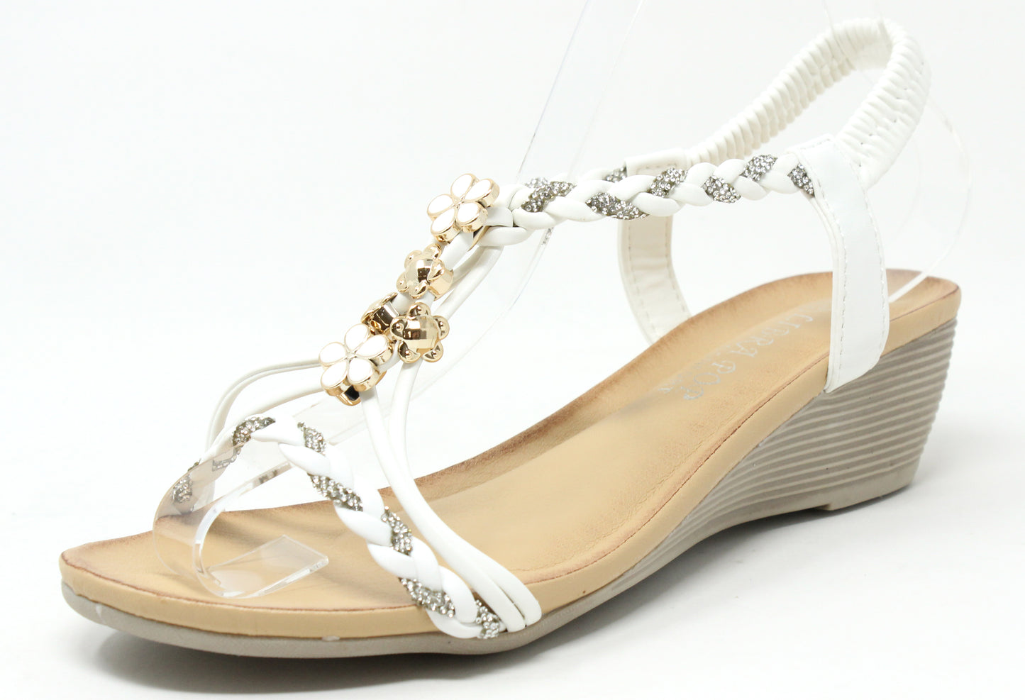 Diamante Braided Wedge