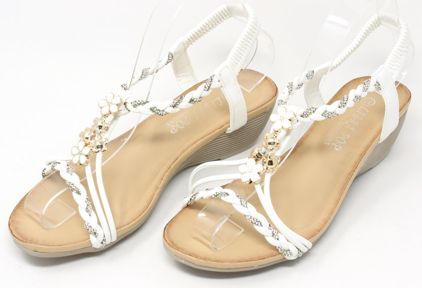 Diamante Braided Wedge