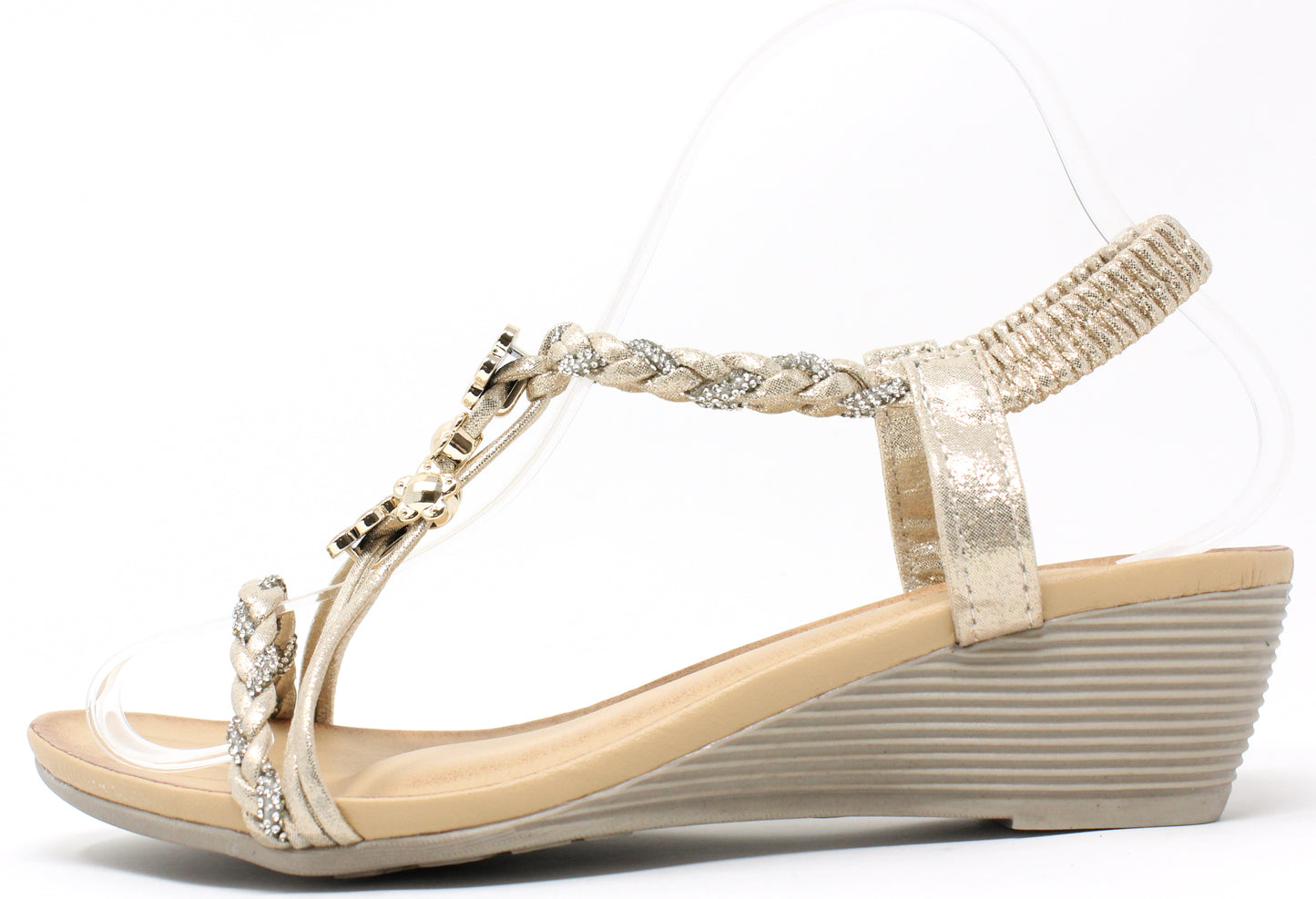 Diamante Braided Wedge