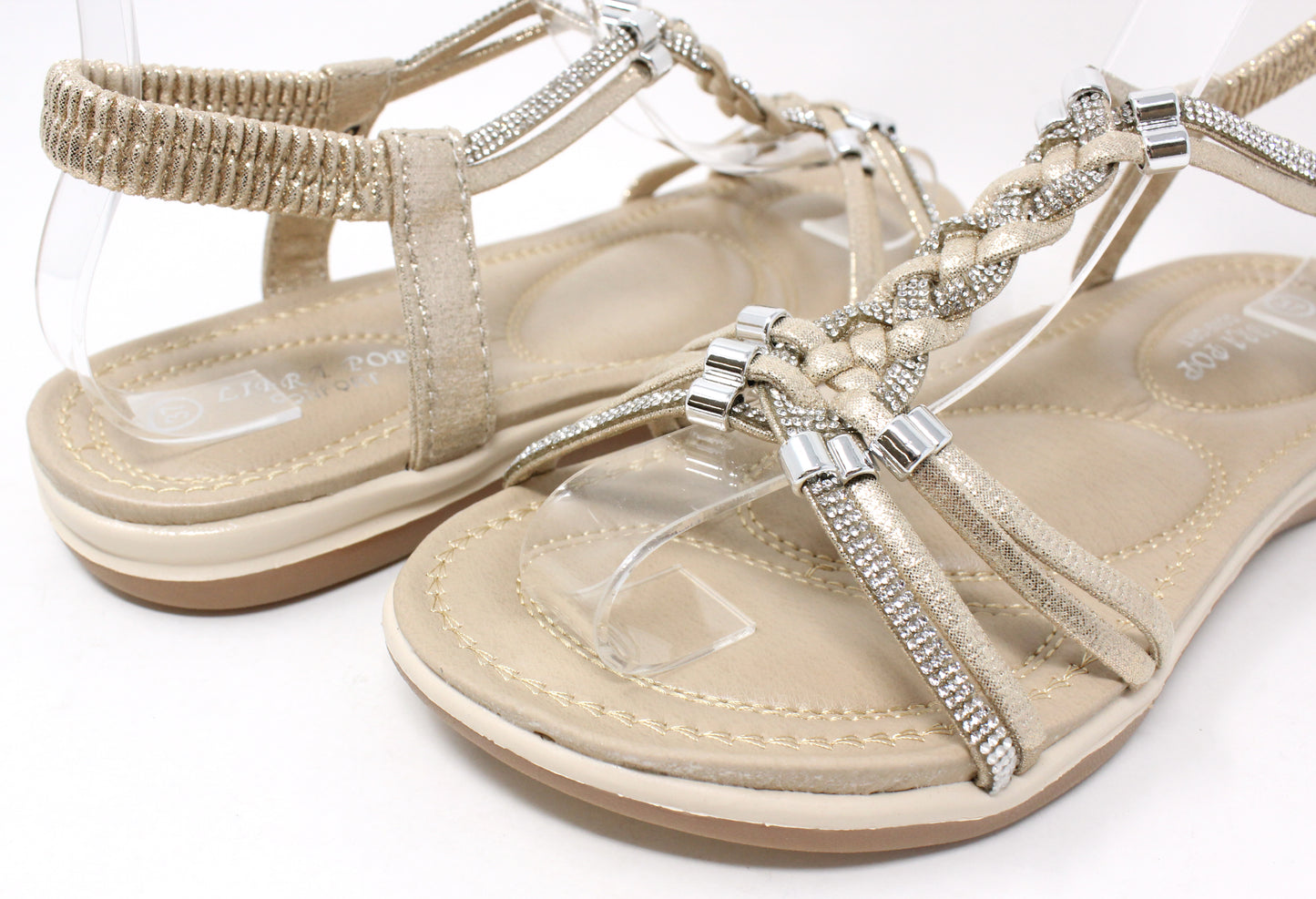 Diamante Twist Strap Sandal