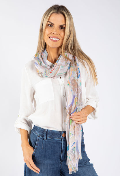 Abstract Leaf Print Scarf