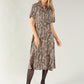 Animal Print Midi Shirt Dress