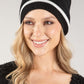 Contrast Stripe Bobble Hat