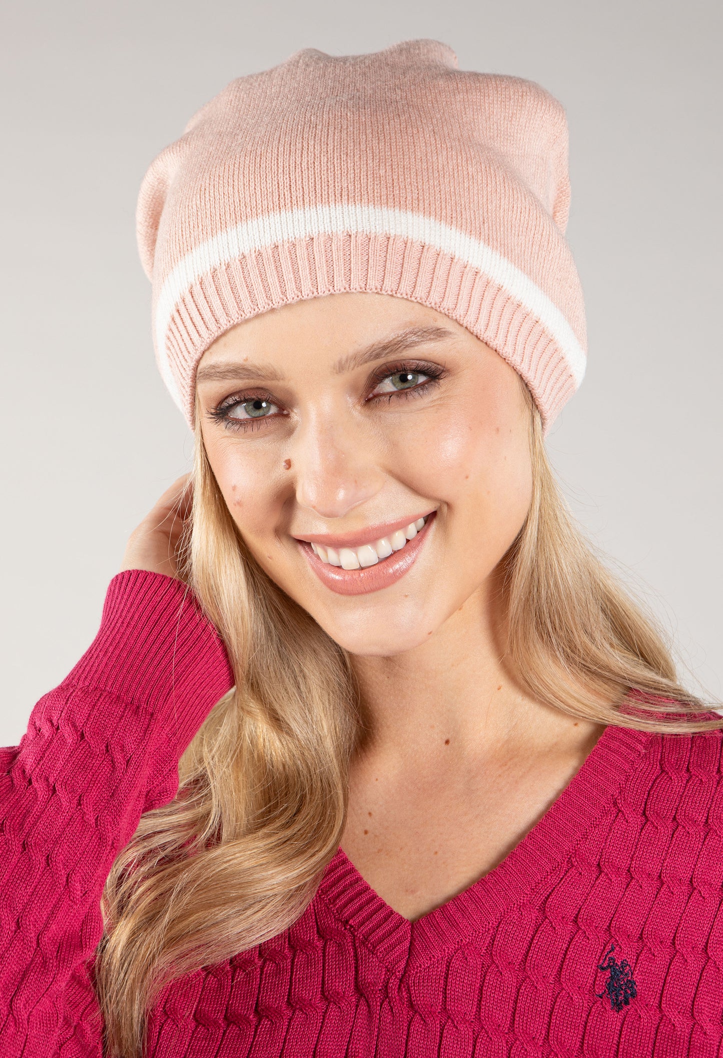 Contrast Stripe Bobble Hat