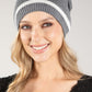 Contrast Stripe Bobble Hat