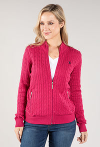 Cable Knit Zip Up Sweater