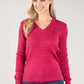 V Neckline Cable Knit Sweater