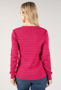 V Neckline Cable Knit Sweater