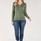 V Neckline Cable Knit Sweater