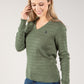 V Neckline Cable Knit Sweater