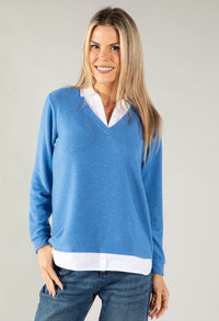 Two in One Super Soft V Neck Pullover