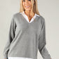 Two in One Super Soft V Neck Pullover