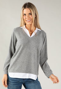 Two in One Super Soft V Neck Pullover