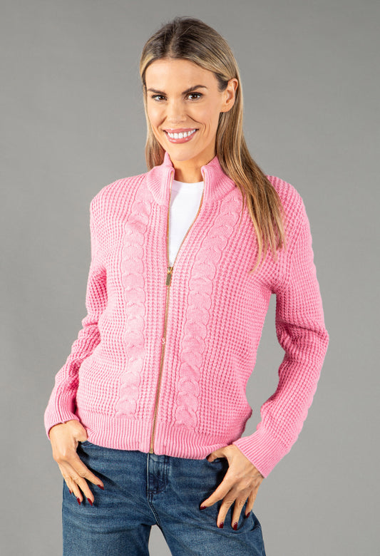 Cable Knit Zip Cardigan