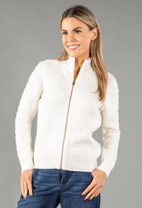 Cable Knit Zip Cardigan