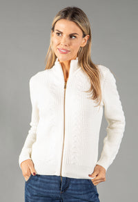 Cable Knit Zip Cardigan