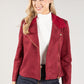 Suedette Sherpa Collar Biker Jacket