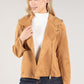 Suedette Sherpa Collar Biker Jacket