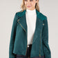 Suedette Sherpa Collar Biker Jacket