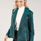 Suedette Sherpa Collar Biker Jacket