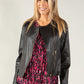 Vintage Leather Frill Detail Jacket